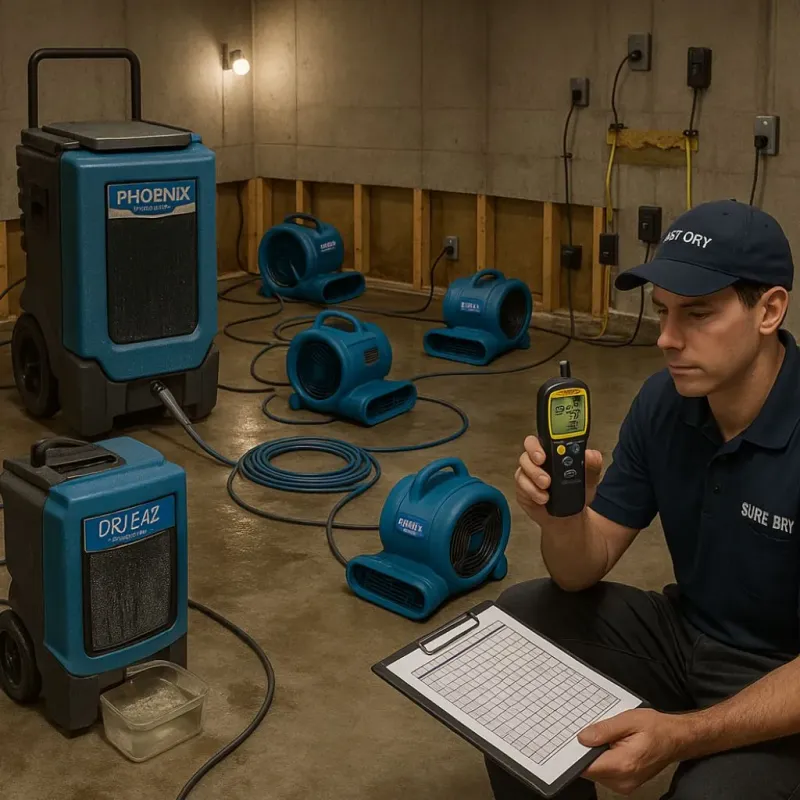 Structural Drying and Dehumidification process in Kingstree, SC